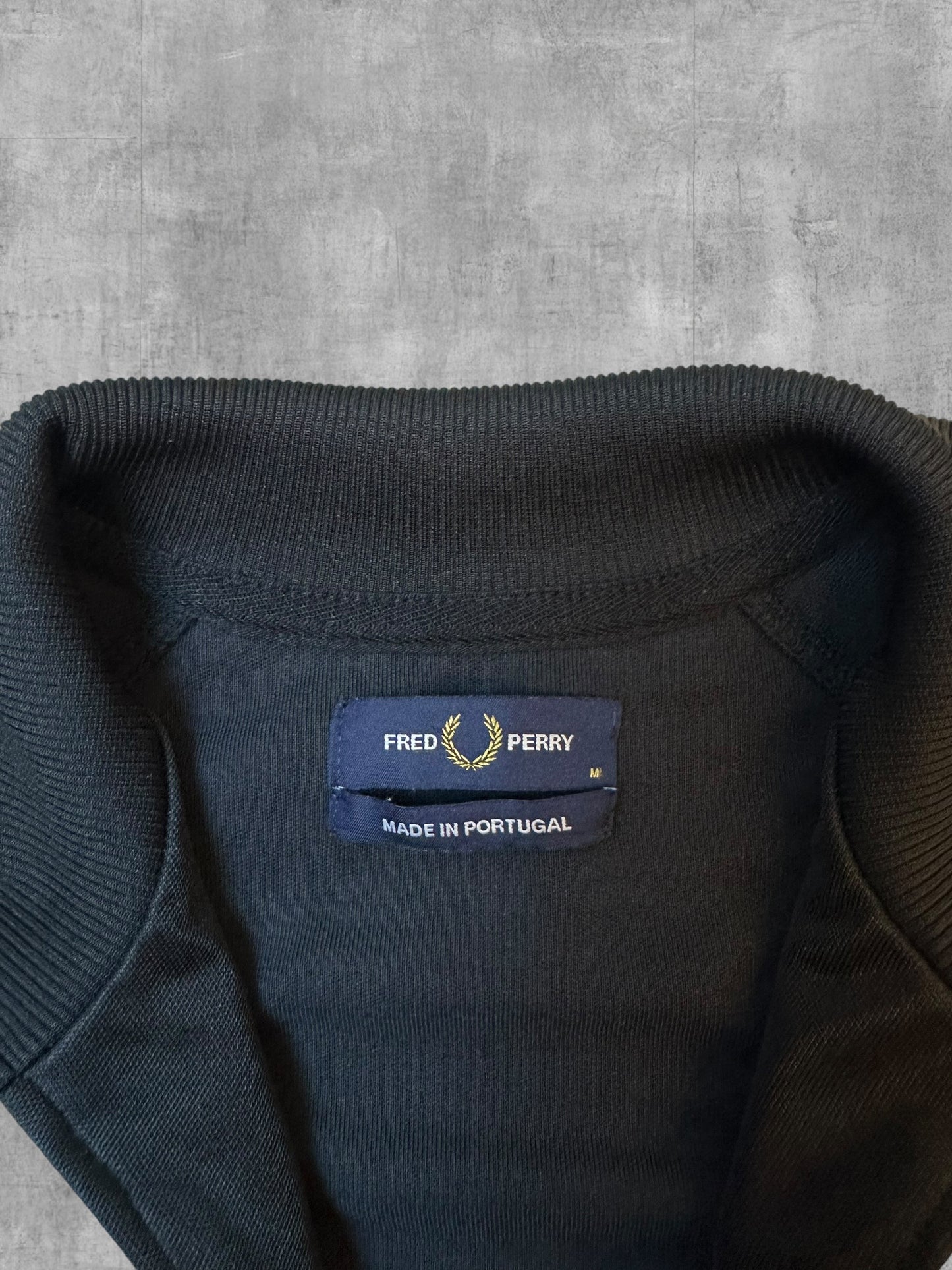 Fred Perry Trainingsjacke Taped Schwarz Weiß M