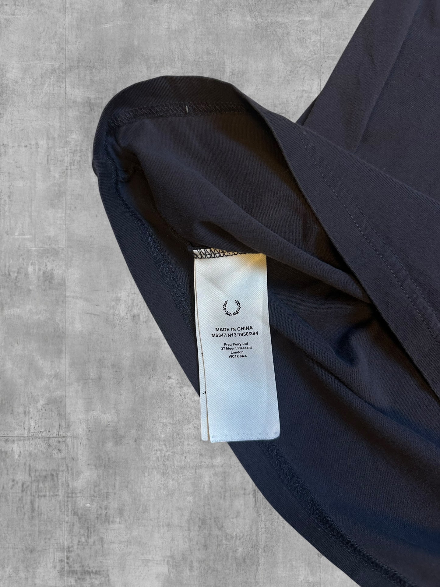 Fred Perry T-shirt Taped Navy Blau Weiß L