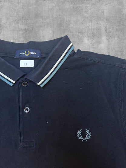 Fred Perry Polo Shirt Schwarz Türkis Weiß M