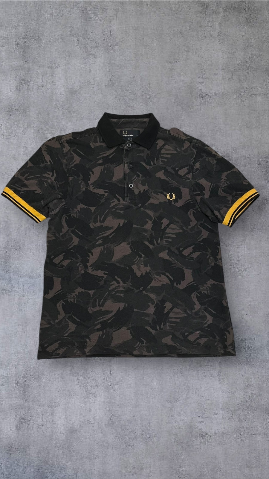 Fred Perry Polo Shirt Grau Gold S Slim Fit
