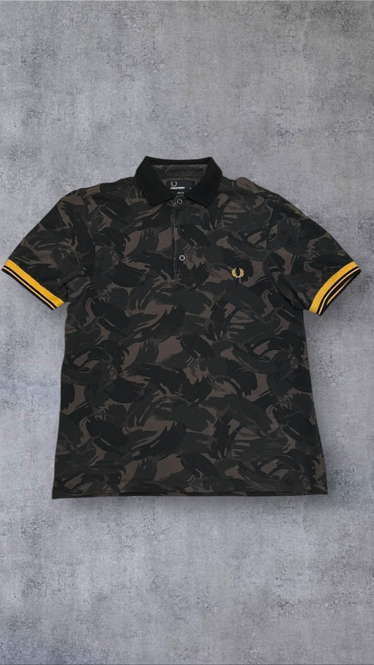 Fred Perry Polo Shirt Grau Gold S Slim Fit