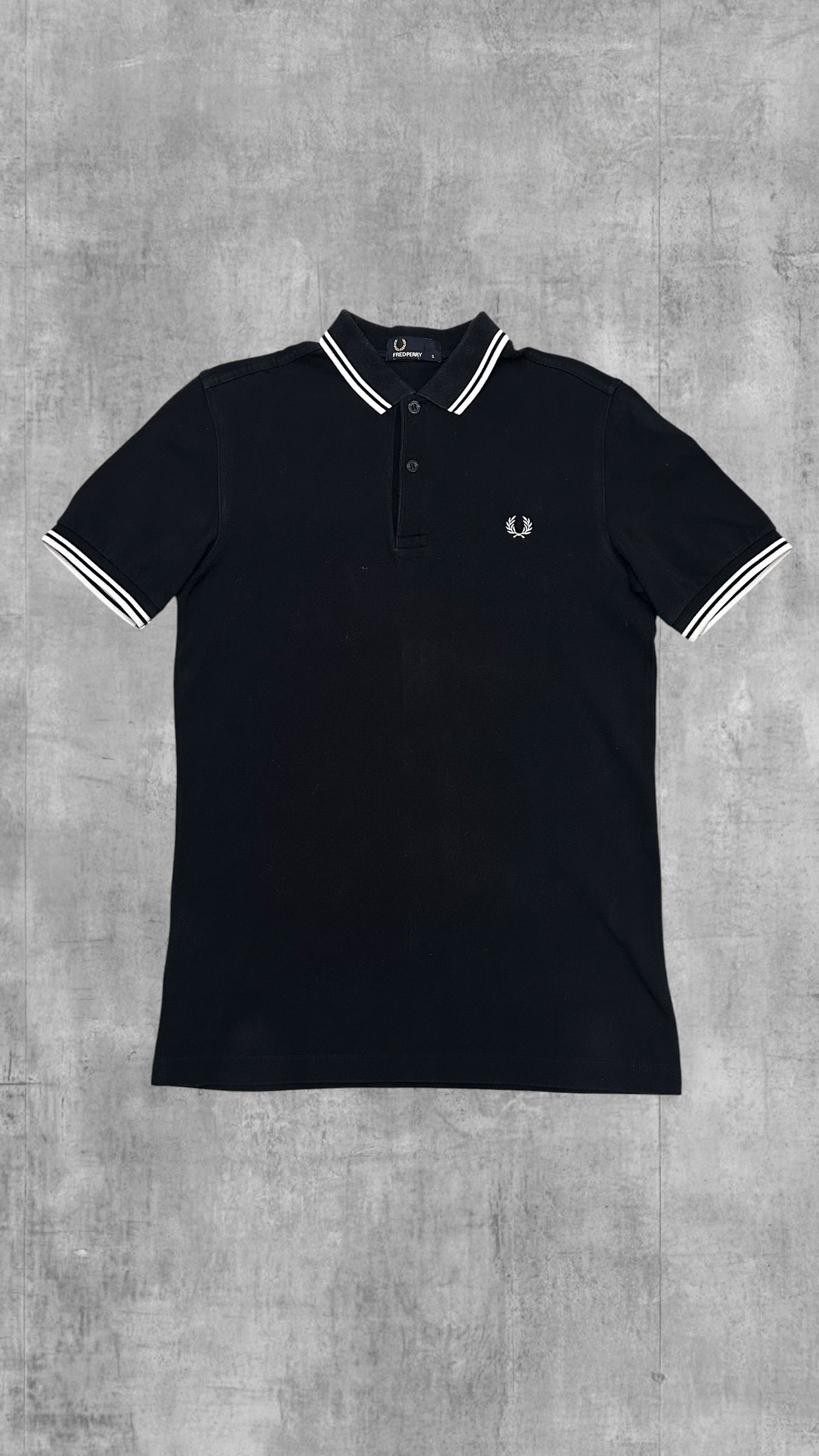 Fred Perry Polo Shirt Schwarz Weiß S