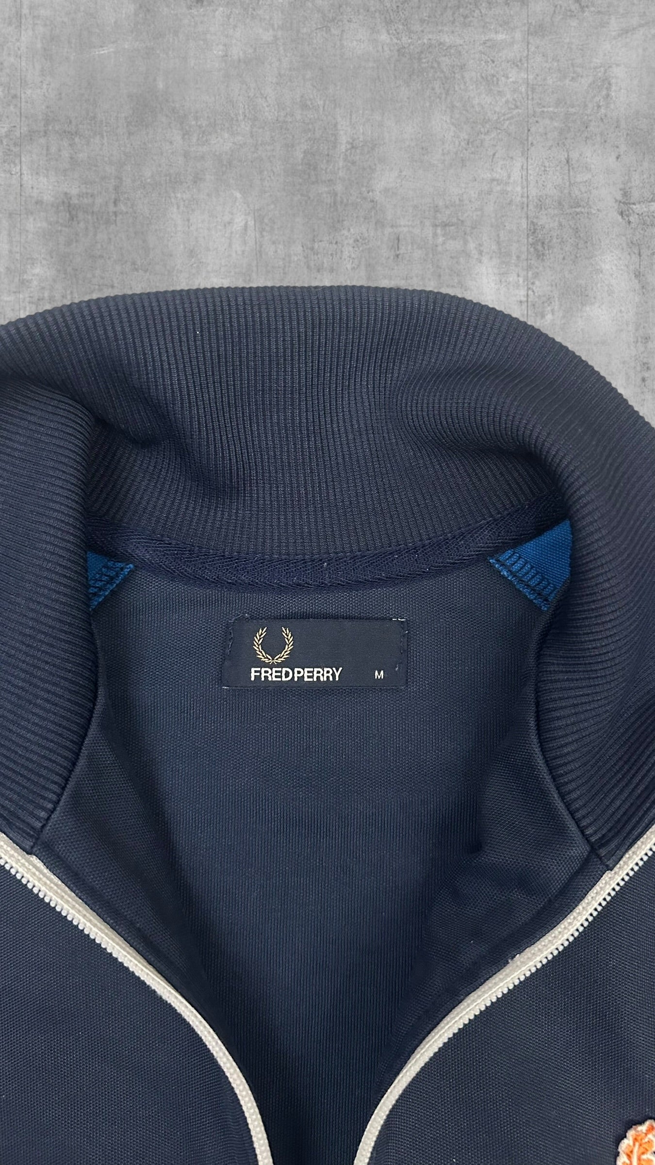 Fred Perry Vintage Trainingsjacke Taped Navy Blau M