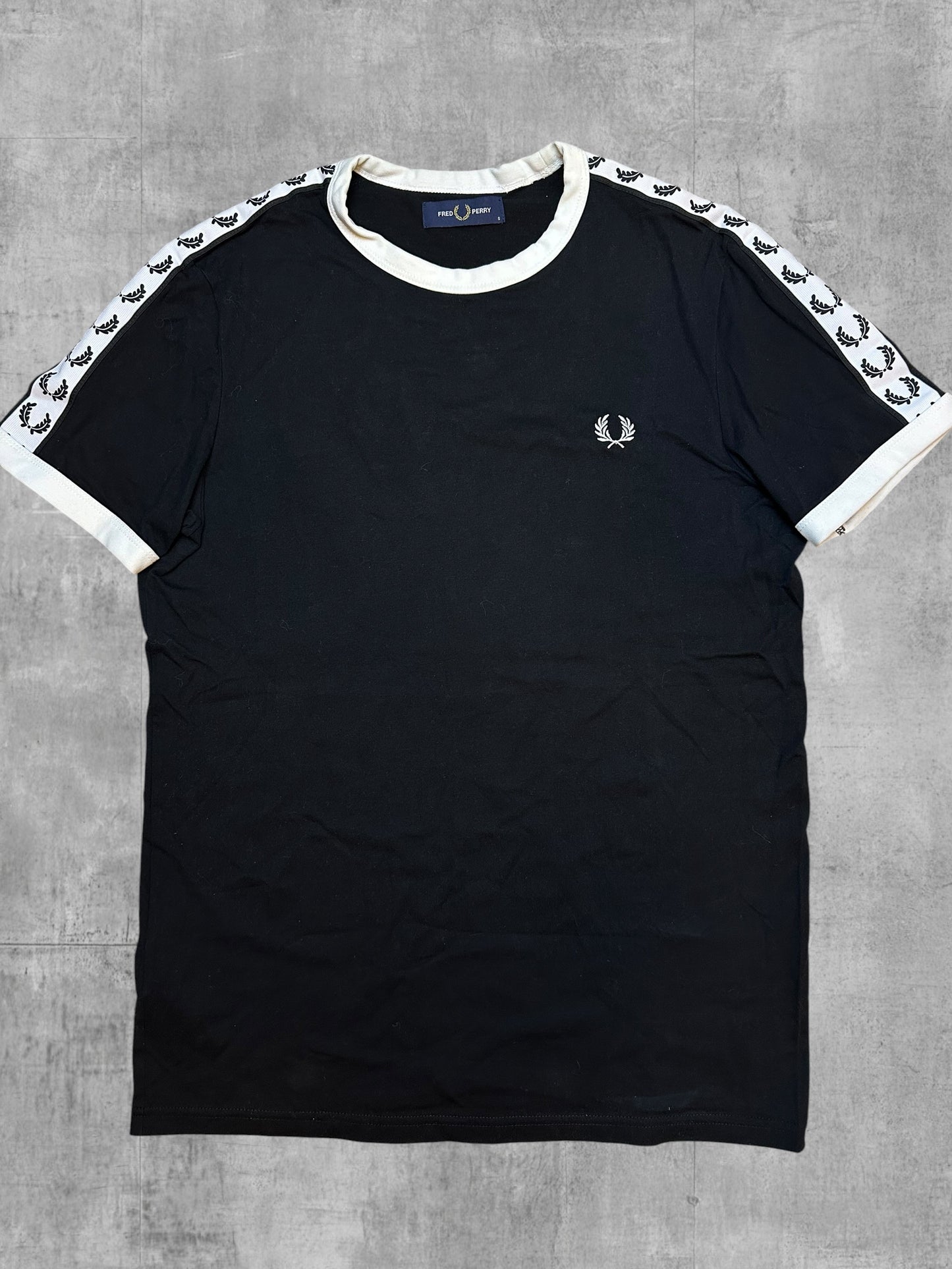 Fred Perry T-shirt Taped Schwarz Weiß S