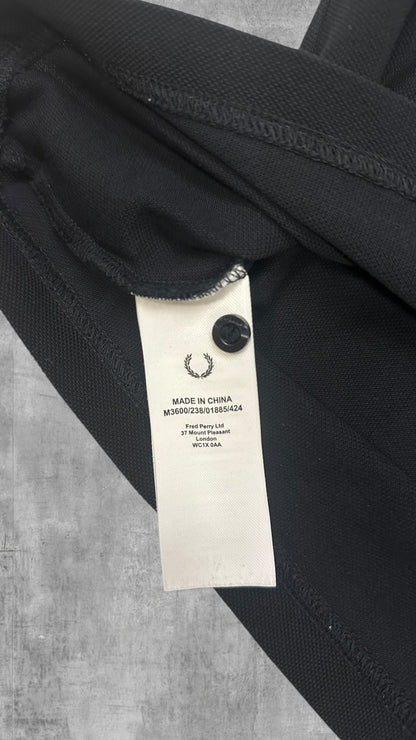 Fred Perry Polo Shirt Schwarz Weiß M