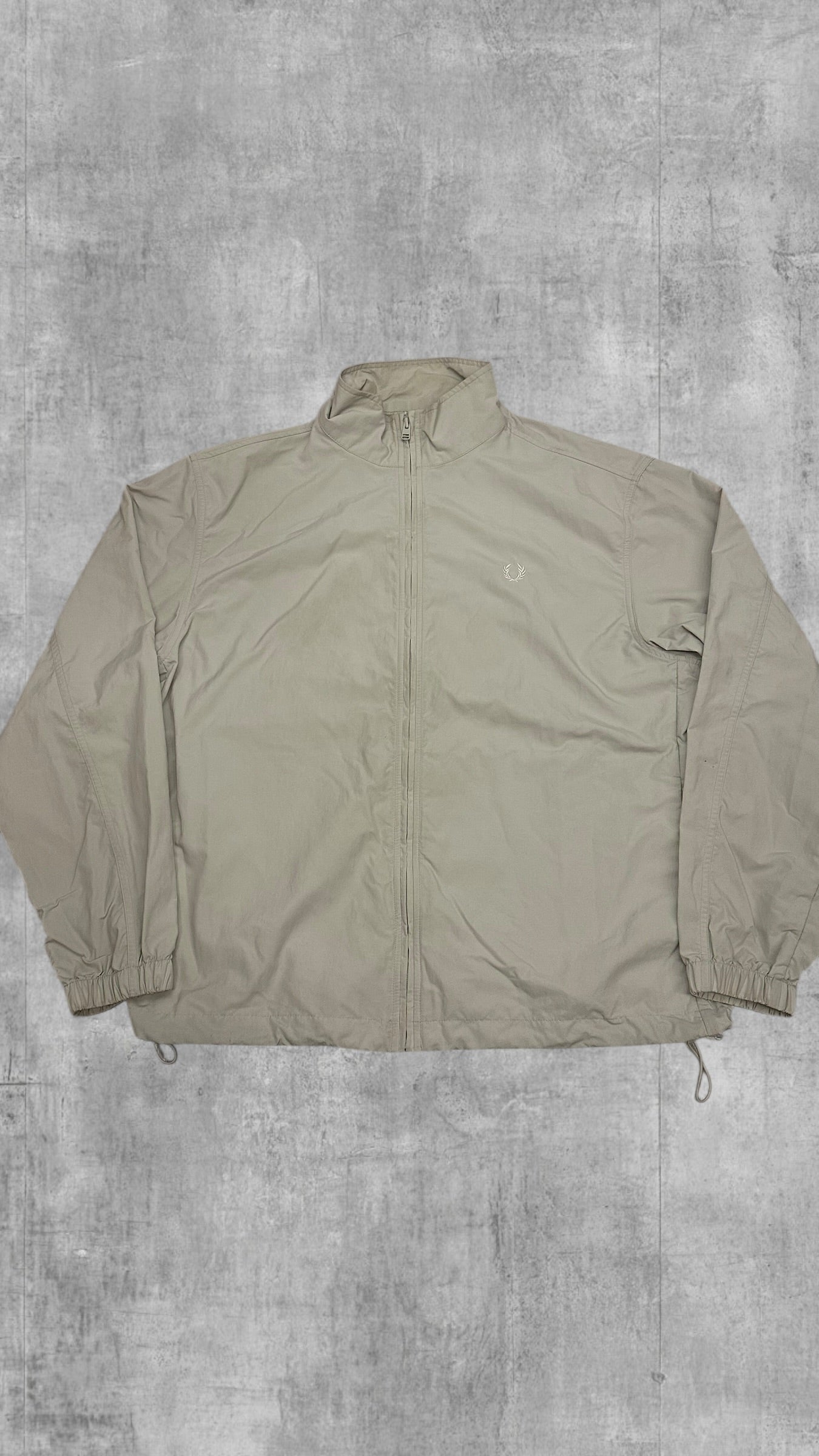 Fred Perry Windbreaker Zip Jacke Beige Creme Weiß XL