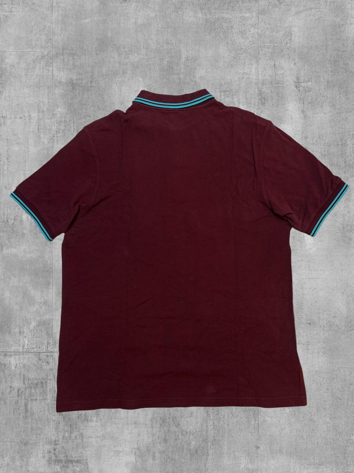 Fred Perry Polo Shirt Weinrot Khaki M