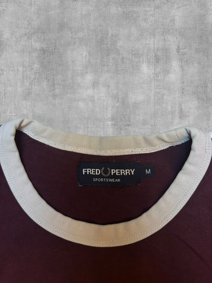 Fred Perry T-shirt Taped Weinrot Weiß M