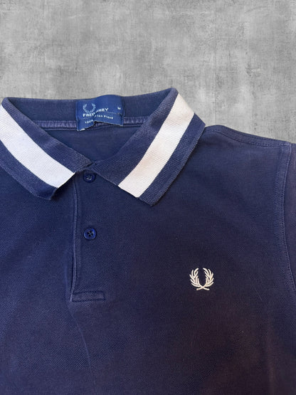 Fred Perry Polo Shirt Navy Blau Weiß M