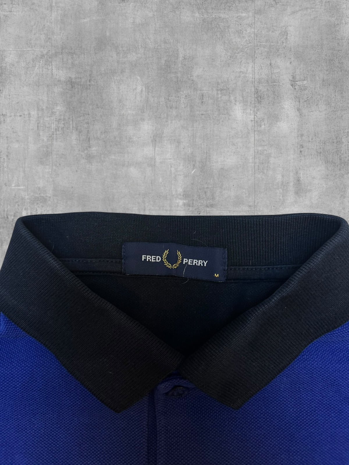 Fred Perry Polo Shirt Black Blue White M