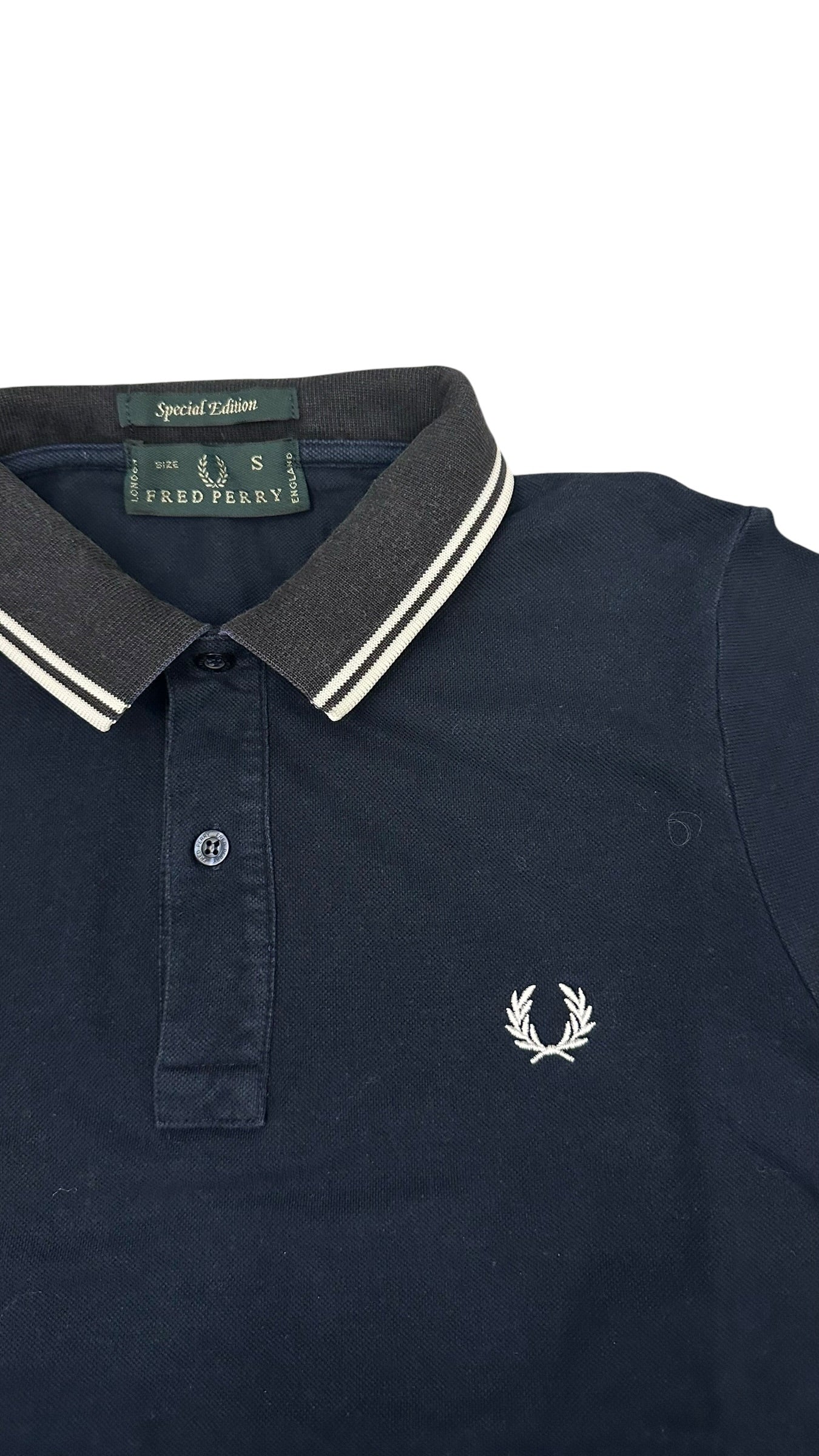 Fred Perry Polo Shirt Schwarzblau Weiß S