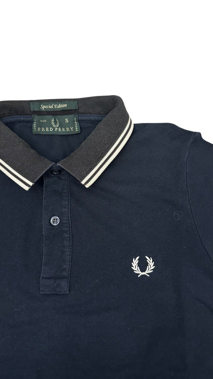 Fred Perry Polo Shirt Schwarzblau Weiß S