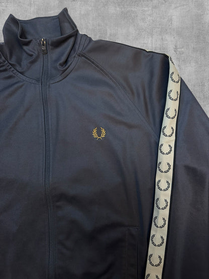 Fred Perry Trainingsjacke Taped Dunkelgrau Beige M