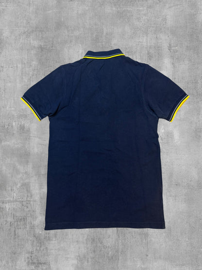 Fred Perry Polo Shirt Navy Blau Gelb XS Slim Fit
