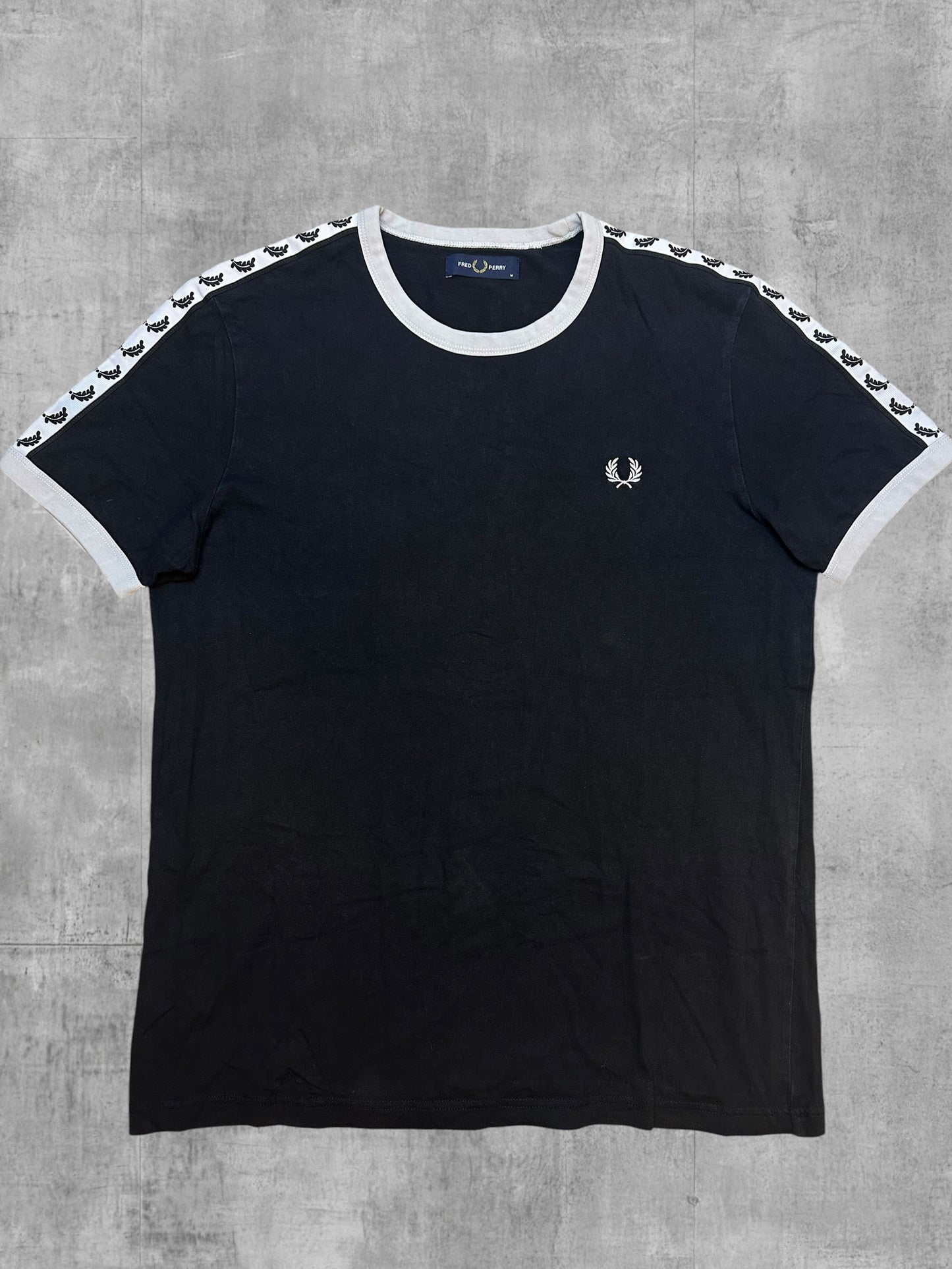 Fred Perry T-shirt Taped Schwarz Weiß M