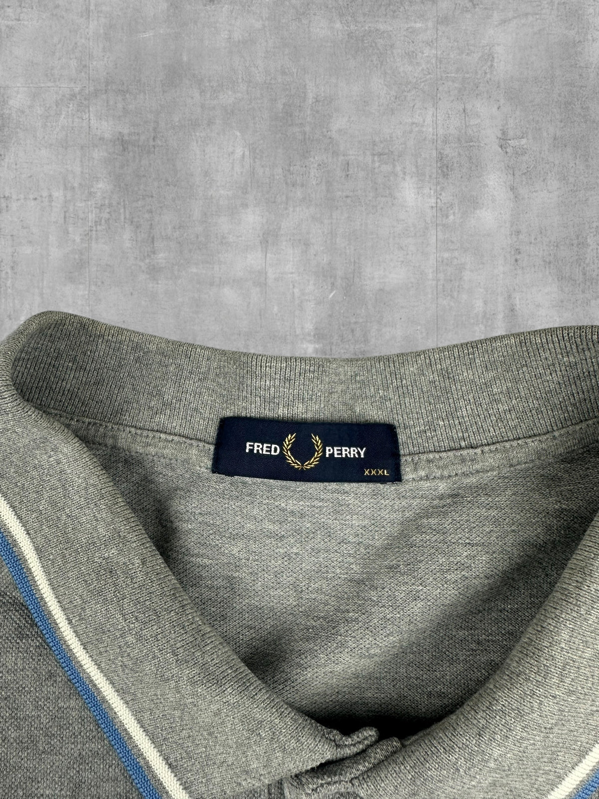 Fred Perry Polo Shirt Hellgrau Türkis Weiß 3XL