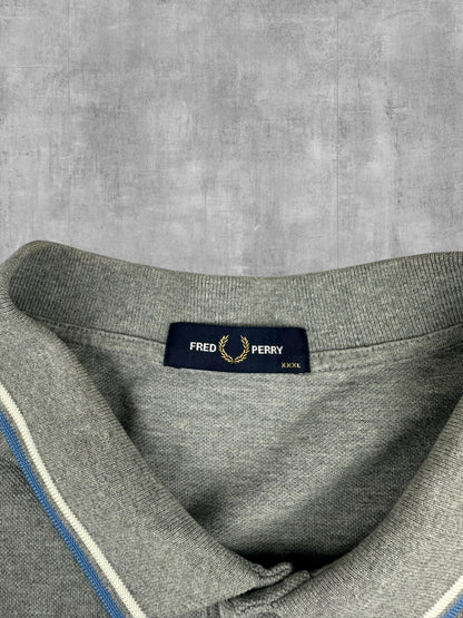 Fred Perry Polo Shirt Hellgrau Türkis Weiß 3XL