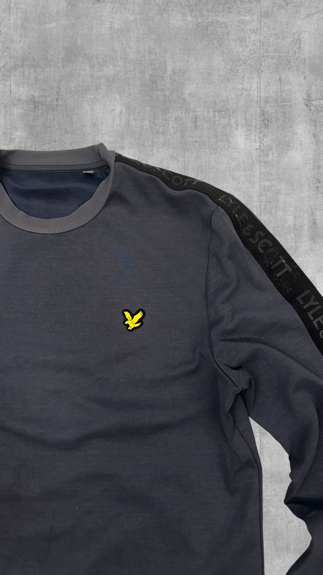 Lyle & Scott Sweatshirt Taped Grau Schwarz M