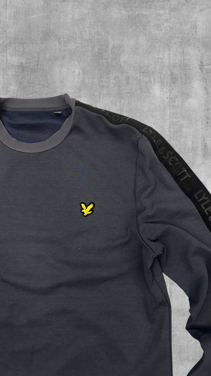 Lyle & Scott Sweatshirt Taped Grau Schwarz M