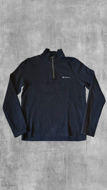 Ben Sherman Half Zip Rollkragenpullover Schwarz S