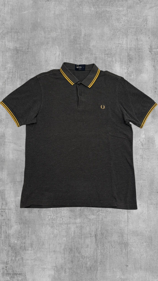 Fred Perry Polo Shirt Grau Gold L Slim Fit