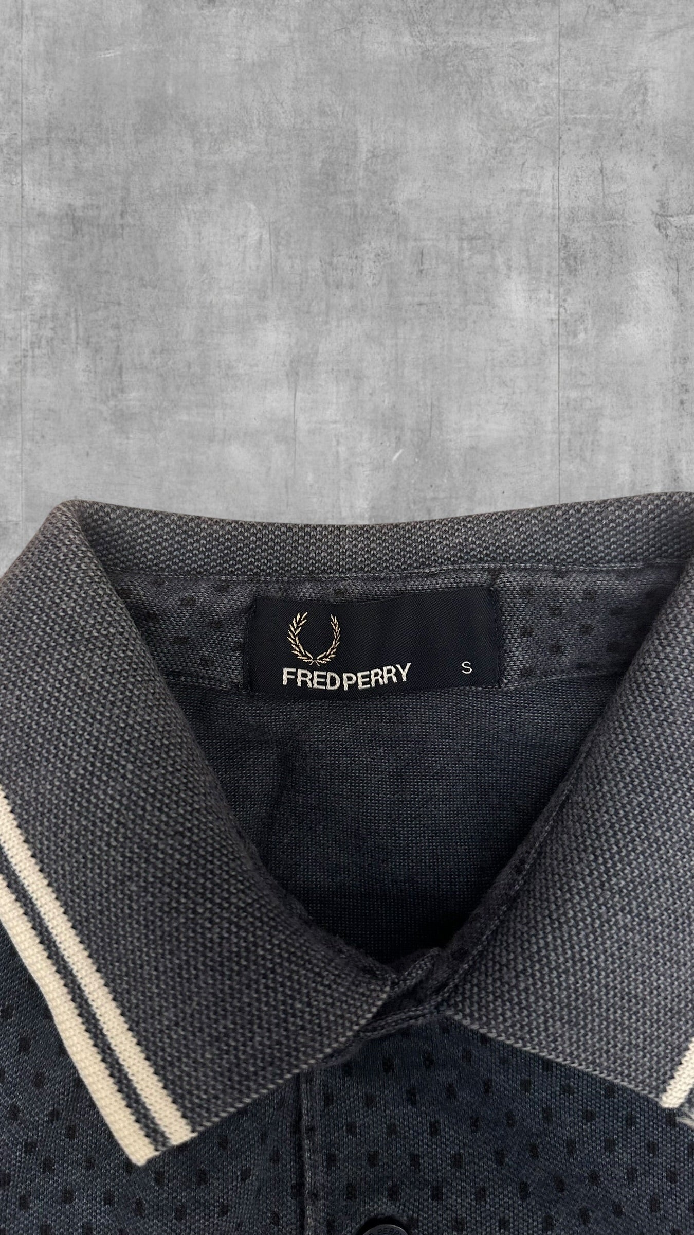 Fred Perry Polo Shirt Navy Blau Grau S