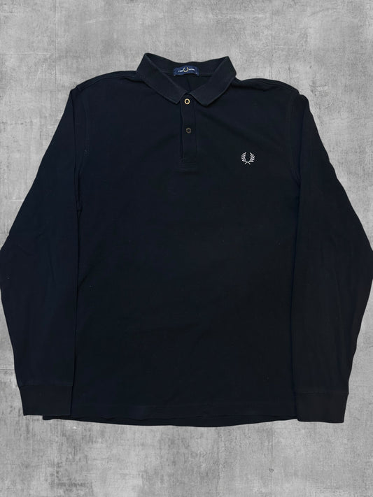 Fred Perry Langarm Polo Shirt Schwarz XL