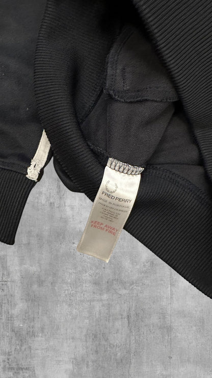 Fred Perry Vintage Trainingsjacke Schwarz Weiß 110cm (Kindergröße)
