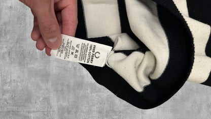 Fred Perry Vintage Sweatshirt Schwarz Weiß M