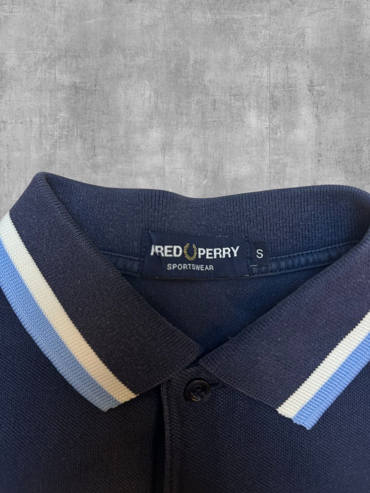 Vintage Fred Perry Polo Shirt Black Blue White S