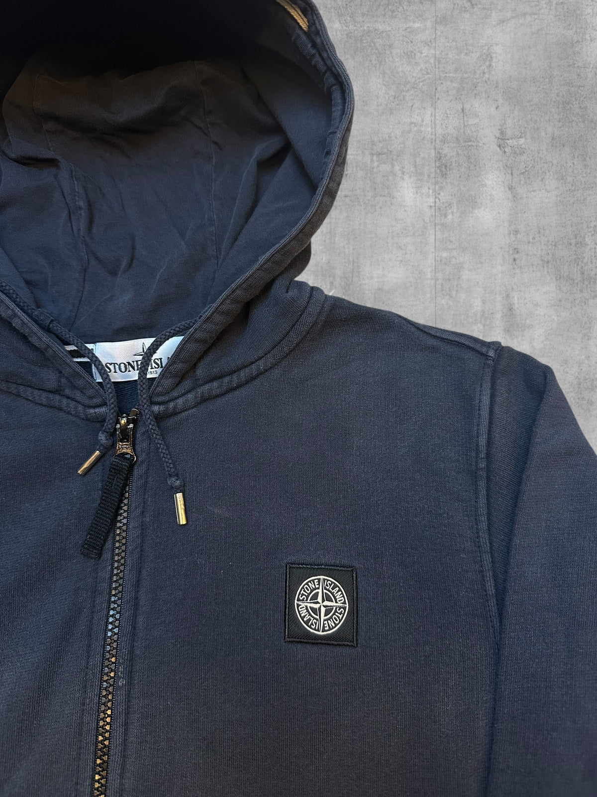 Stone Island Vintage Zip Jacke Schwarzblau S