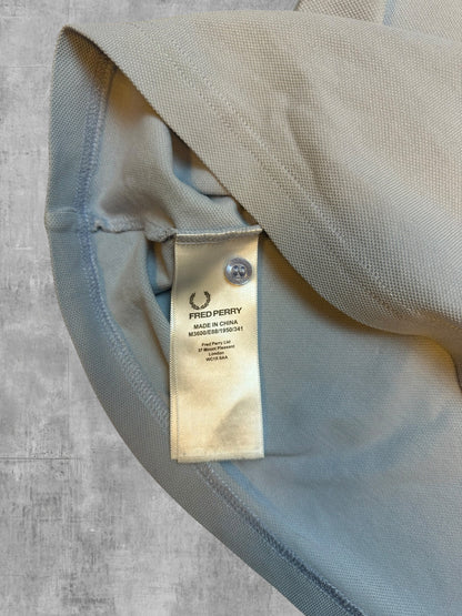 Fred Perry Polo Shirt Türkis Weiß Navy Blau M
