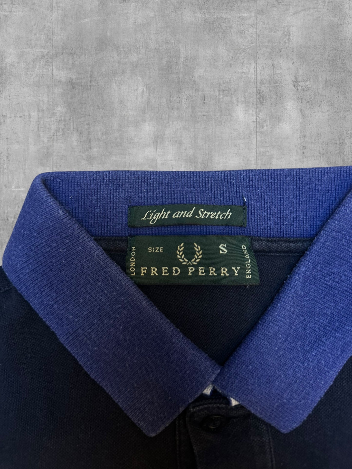 Fred Perry Vintage Polo Shirt Special Edition Schwarz Blau Weiß S