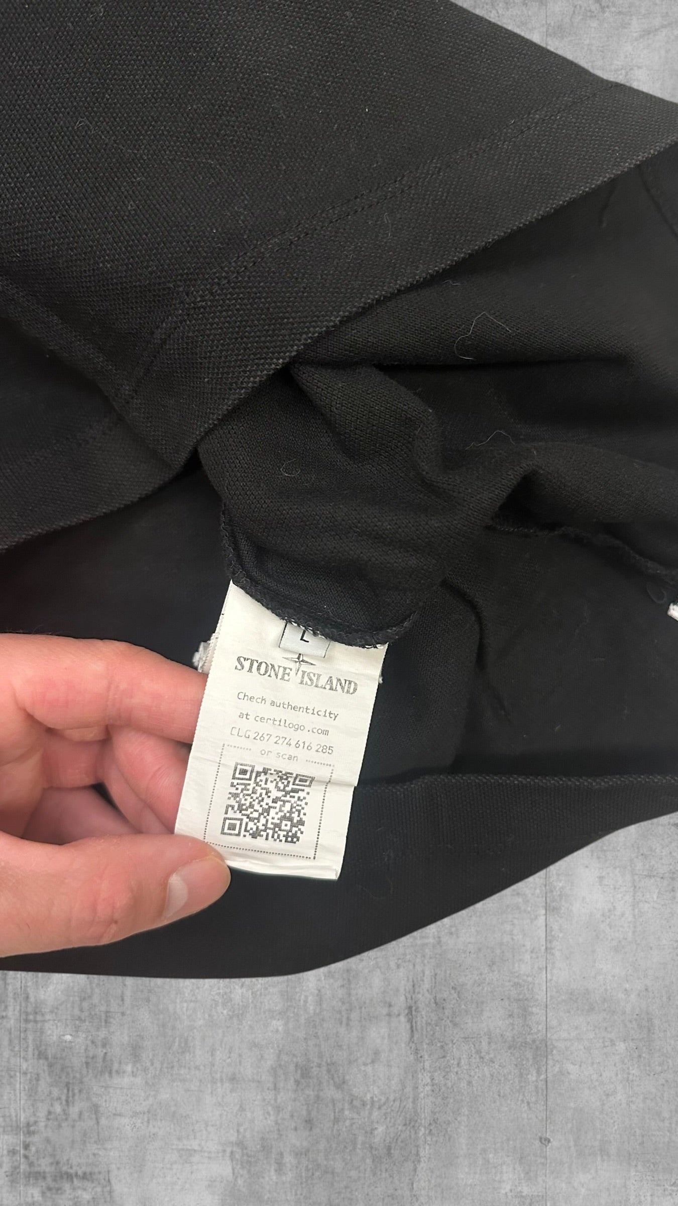 Stone Island Polo Shirt Schwarz Weiß L