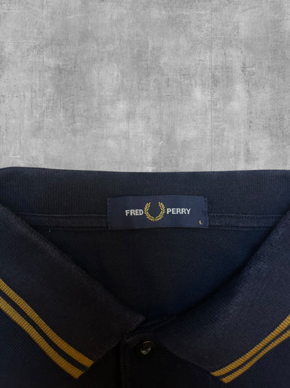 Fred Perry Polo Shirt Schwarz Gold L