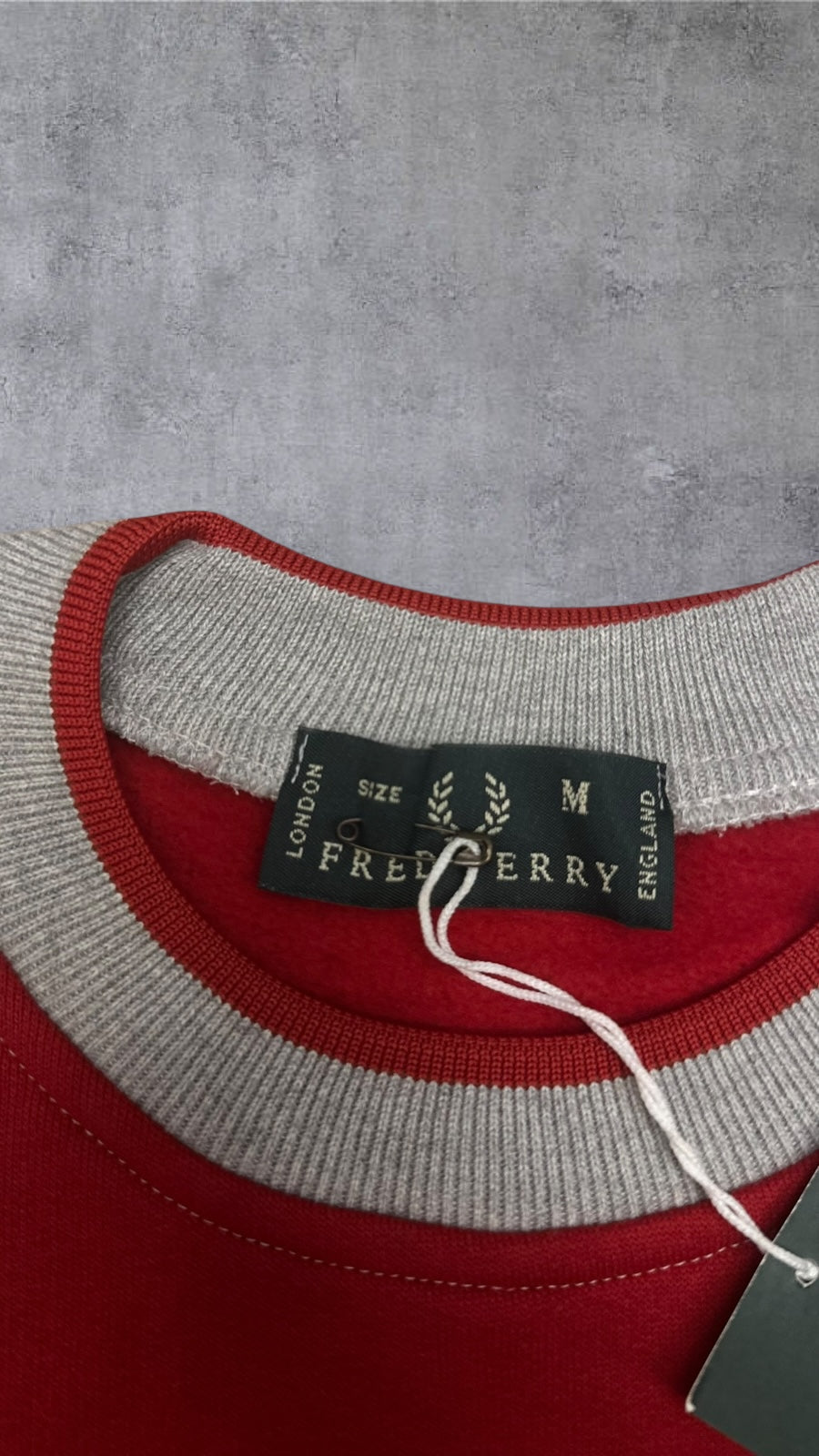 Fred Perry Sweatshirt Rot Grau M