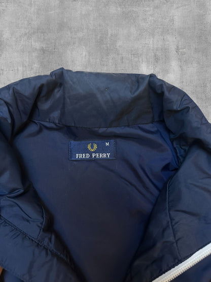 Fred Perry Windbreaker Jacke Taped Navy Blau Weiß M