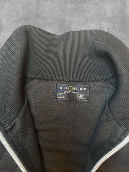 Fred Perry Vintage Trainingsjacke Taped Schwarz Rot Weiß M
