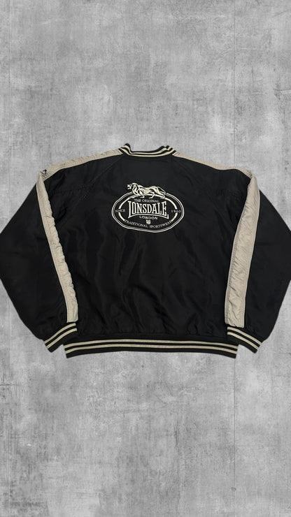 Vintage Lonsdale London Bomberjacke Schwarz Weiß L