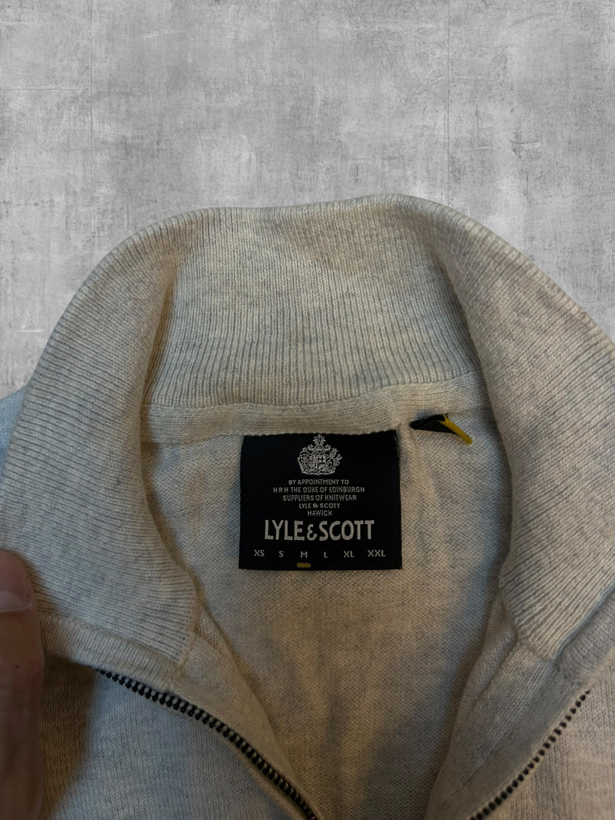 Lyle & Scott Vintage Quarter Zip Sweater Hellgrau M