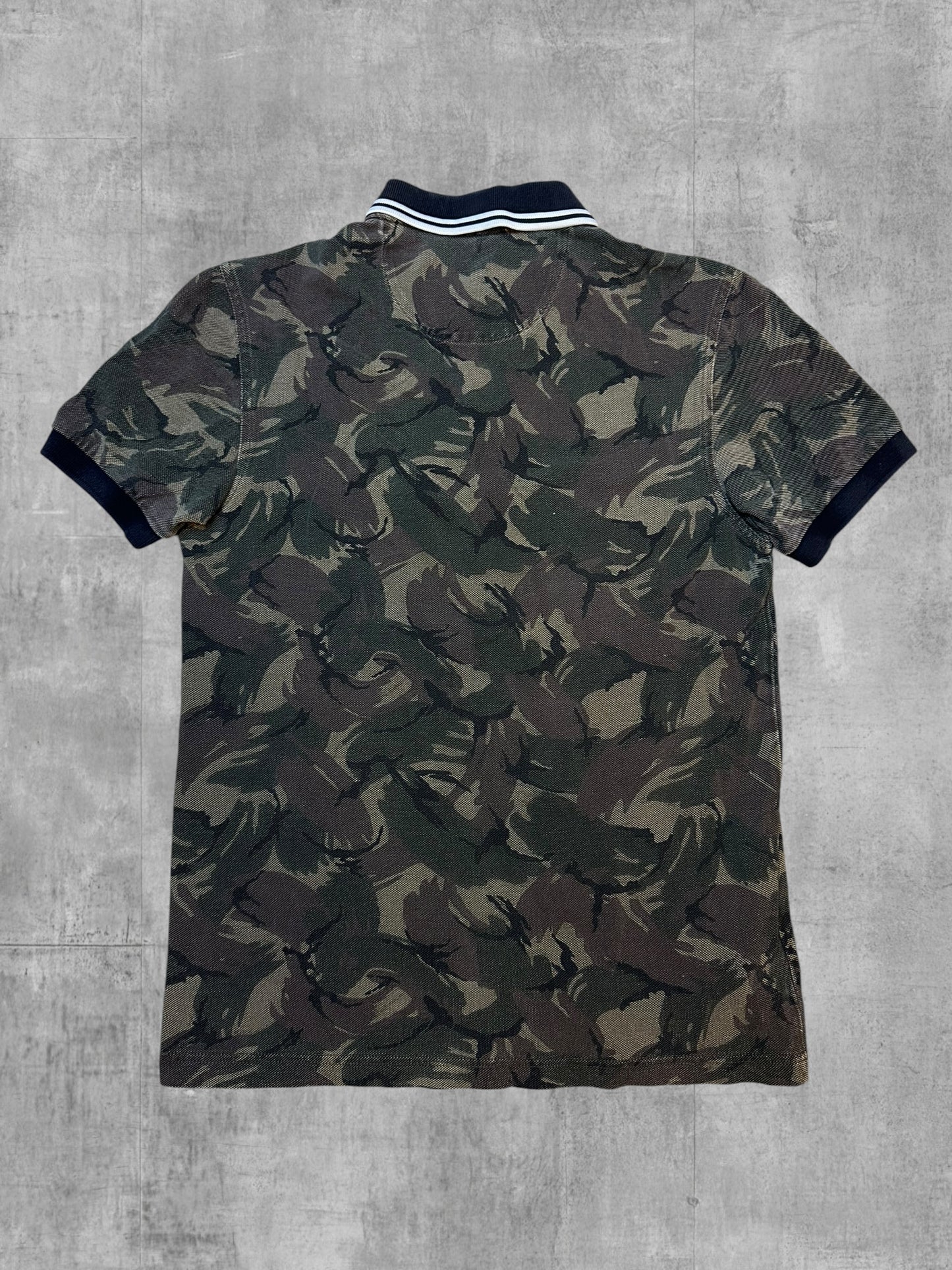 Fred Perry Polo Shirt Khaki Schwarz Weiß XS