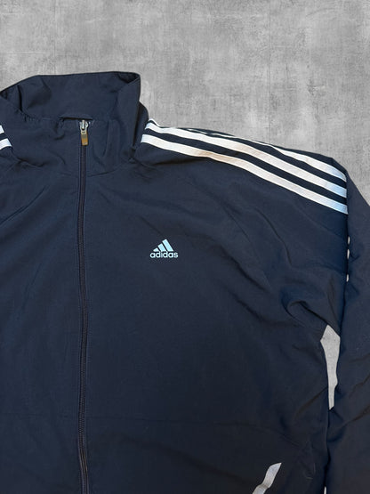 Adidas Vintage Trainingsjacke Navy Blau Weiß L