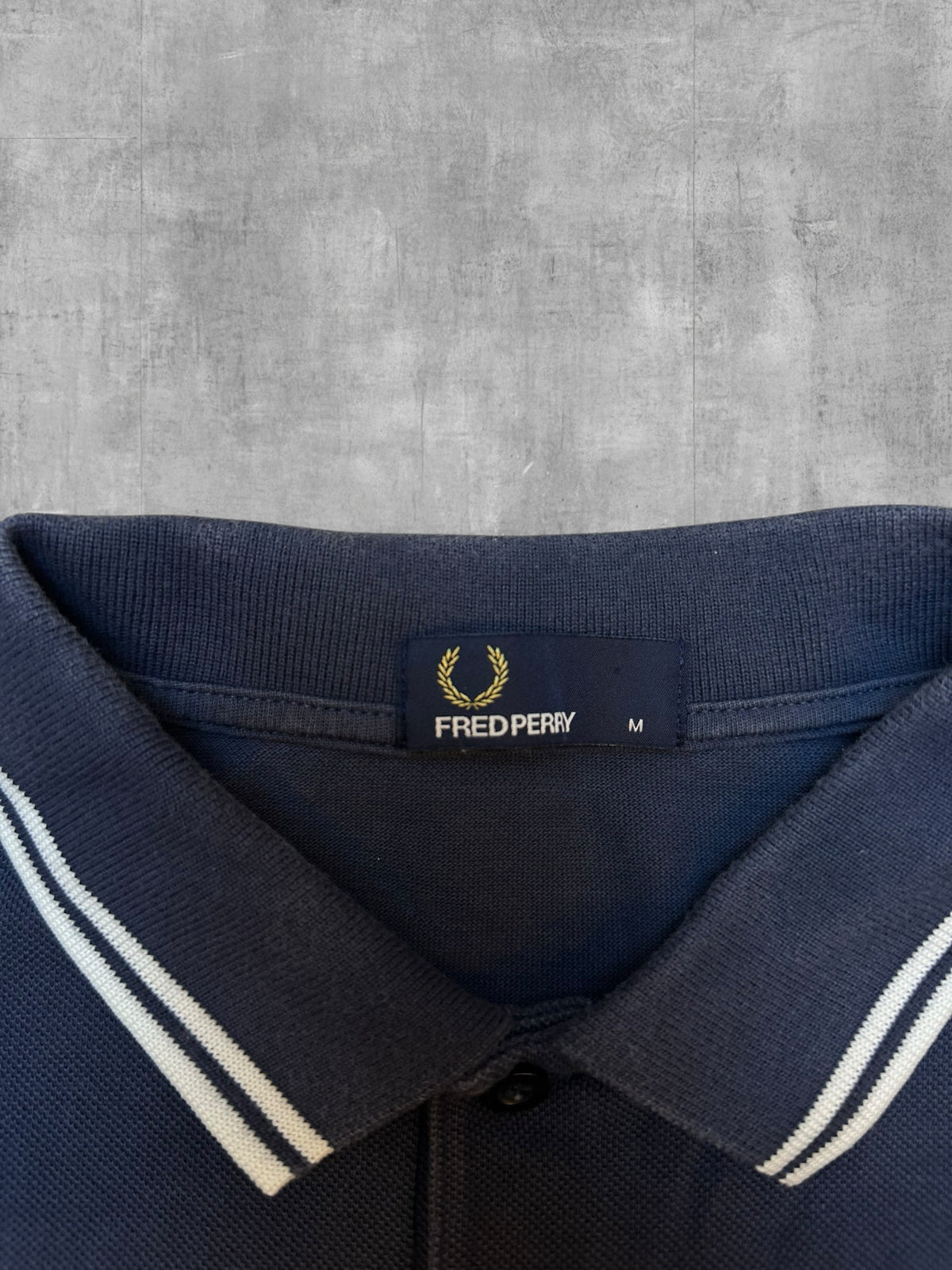 Fred Perry Polo Shirt Dunkelgrau Weiß M
