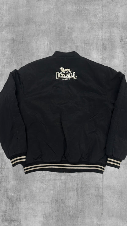 Lonsdale London Bomberjacke Regenjacke Schwarz Backprint M