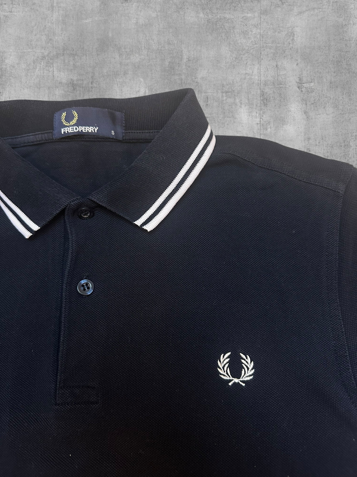 Fred Perry Polo Shirt Schwarz Weiß S