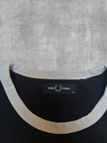 Fred Perry T-shirt Taped Schwarz Weiß M
