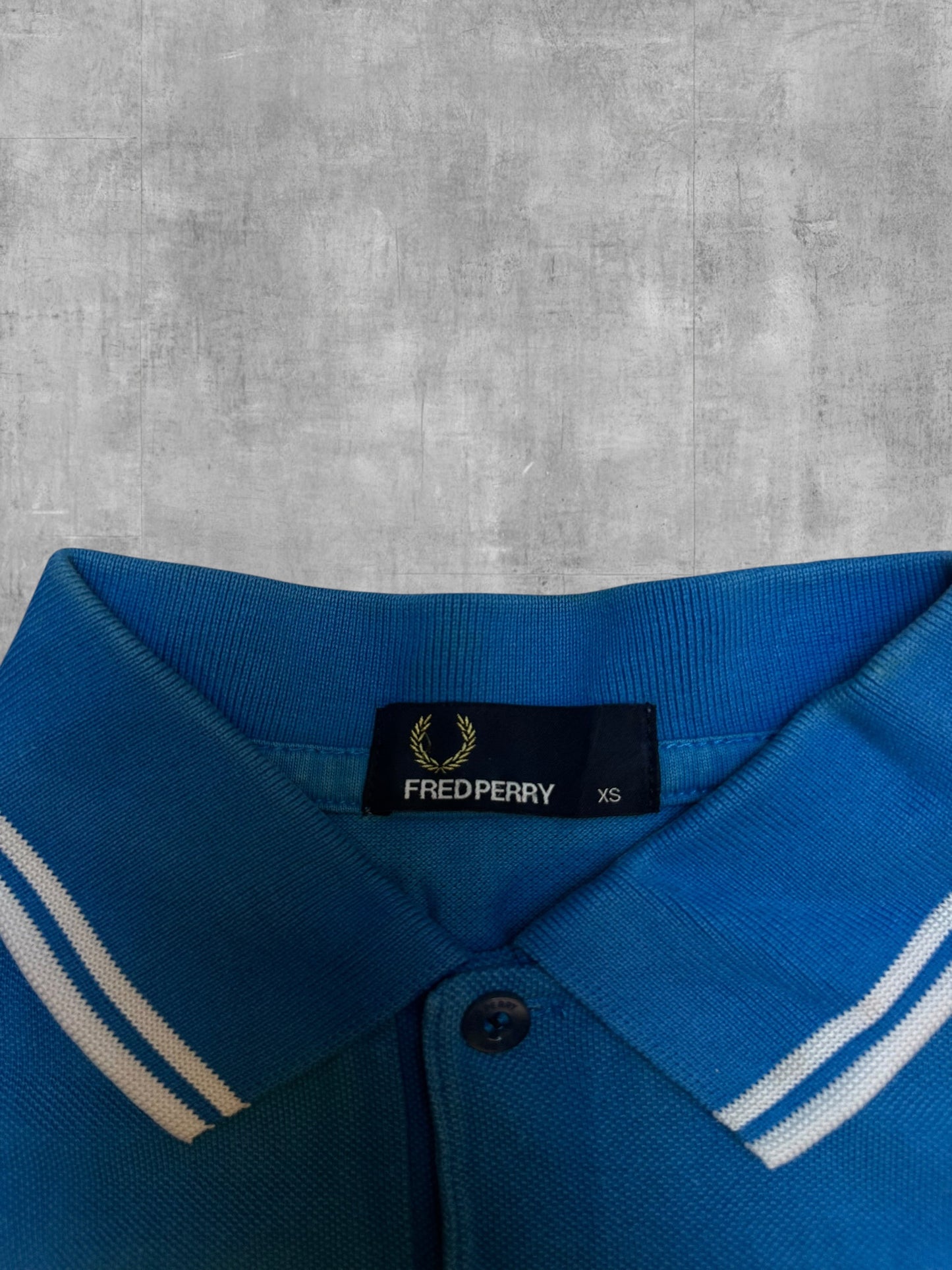 Fred Perry Polo Shirt Babyblau Weiß XS