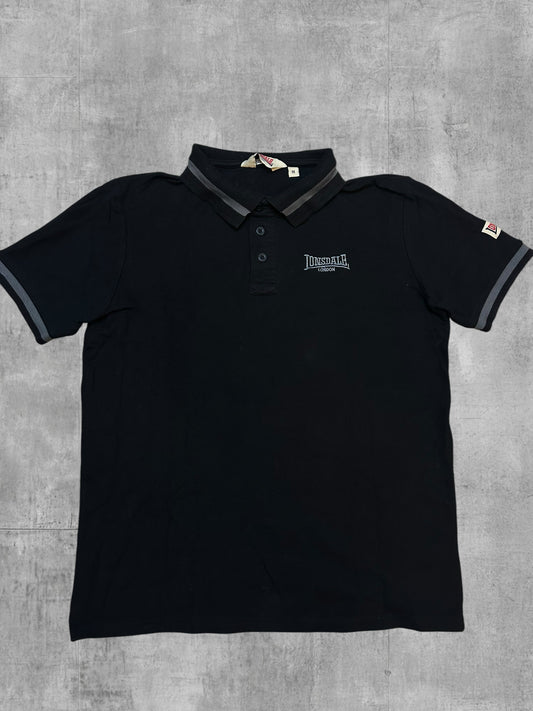 Lonsdale London Polo Shirt Schwarz Grau M Slim Fit