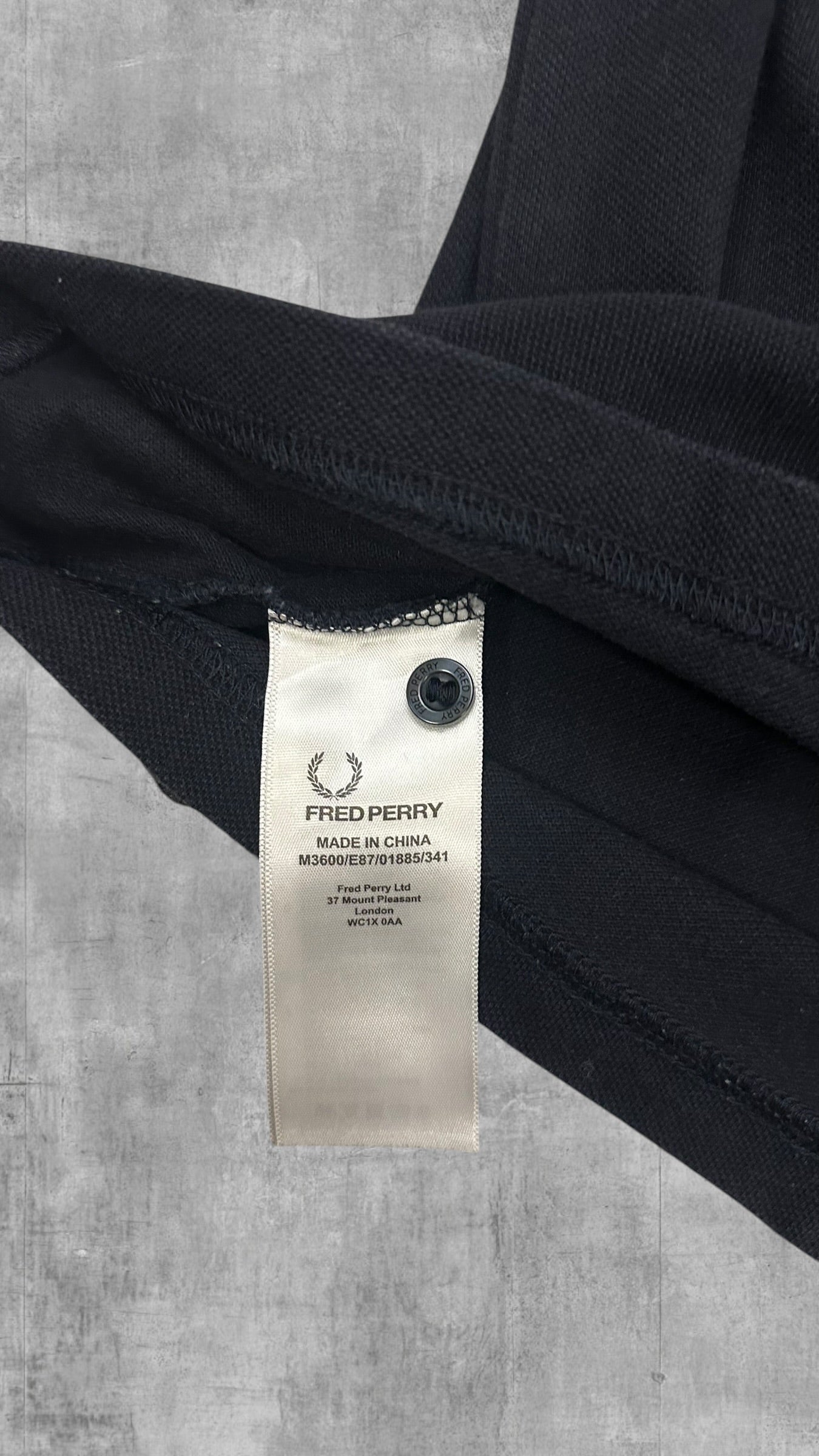 Fred Perry Polo Shirt Schwarzblau Weinrot M