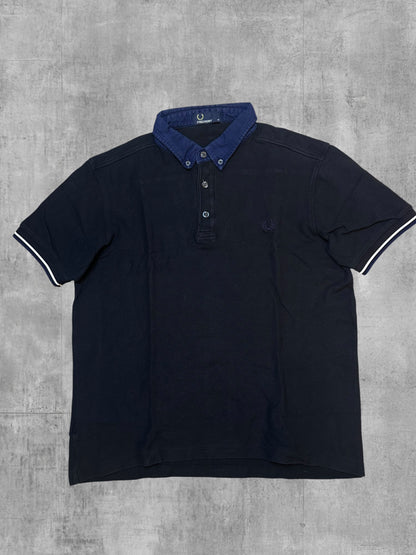 Fred Perry Polo Shirt Black Blue M